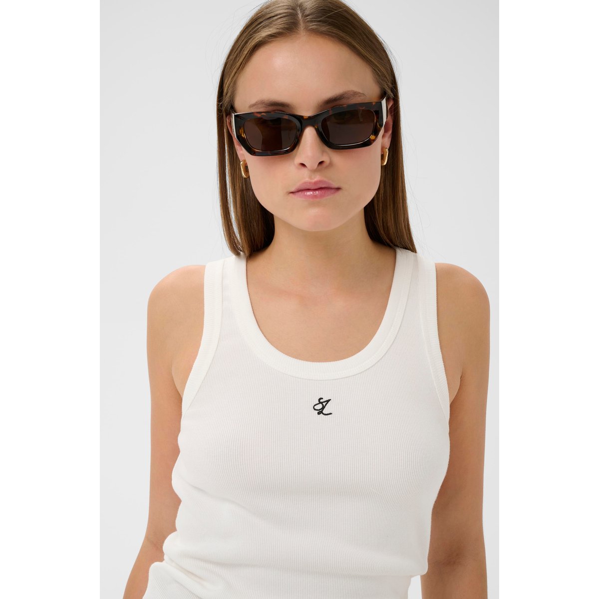Jersey sans-manches blanc broken white, SOAKED IN LUXURY
