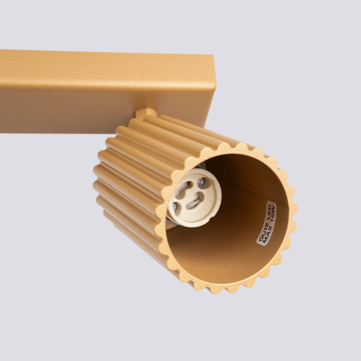 Plafonnier Aluminium Doré GU10 4 Karbon Line jaune, EDEN