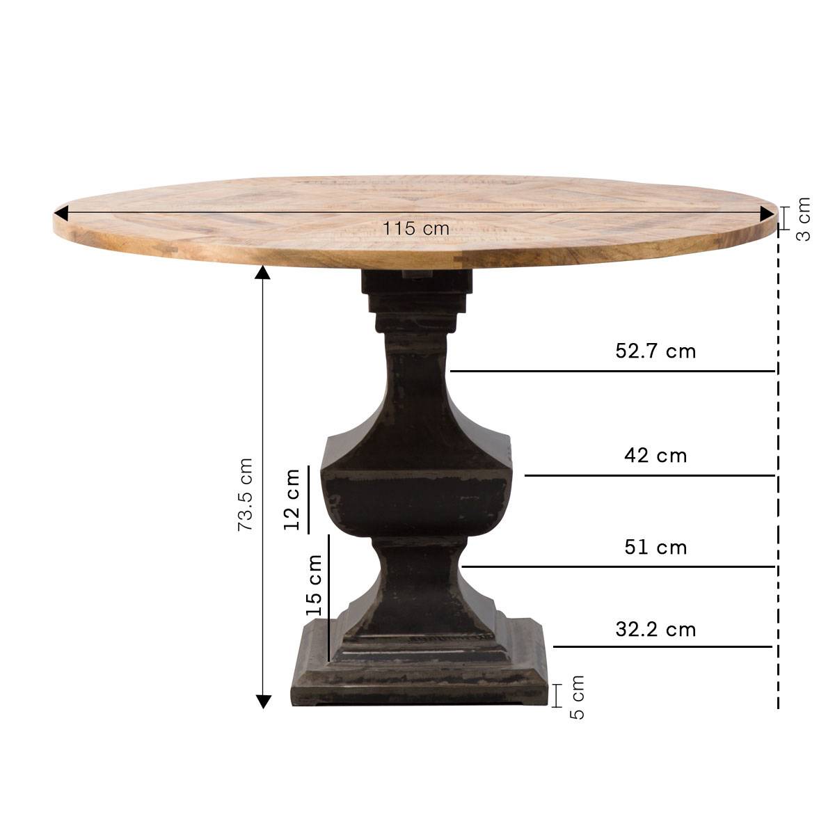 Table à manger en bois de manguier VITTO bois clair, MADE IN MEUBLES 