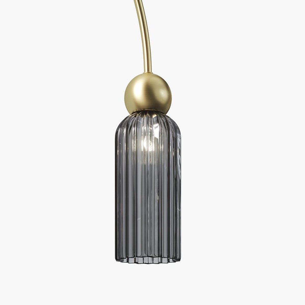 Suspension double arche 4 lampes rétro SOLANA gris fumé, PIER IMPORT