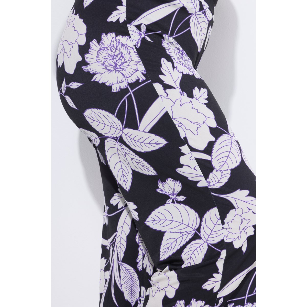 Pantalon en jersey imprimé noir, ULLA POPKEN