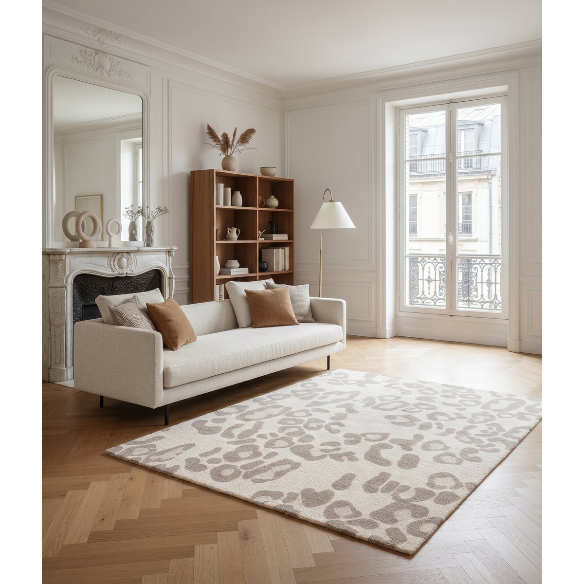 Tapis aux motifs léopard épais et confortable WILDERNESS beige sable, AFK LIVING