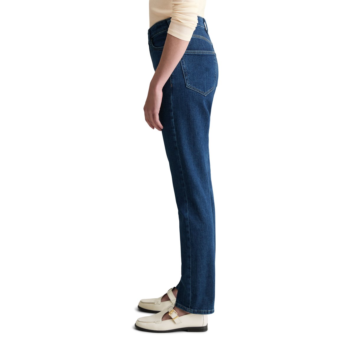 Jeans modèle Onna droit en stretch doux en coton organique et lyocell bleu foncé, MARC O’POLO DENIM