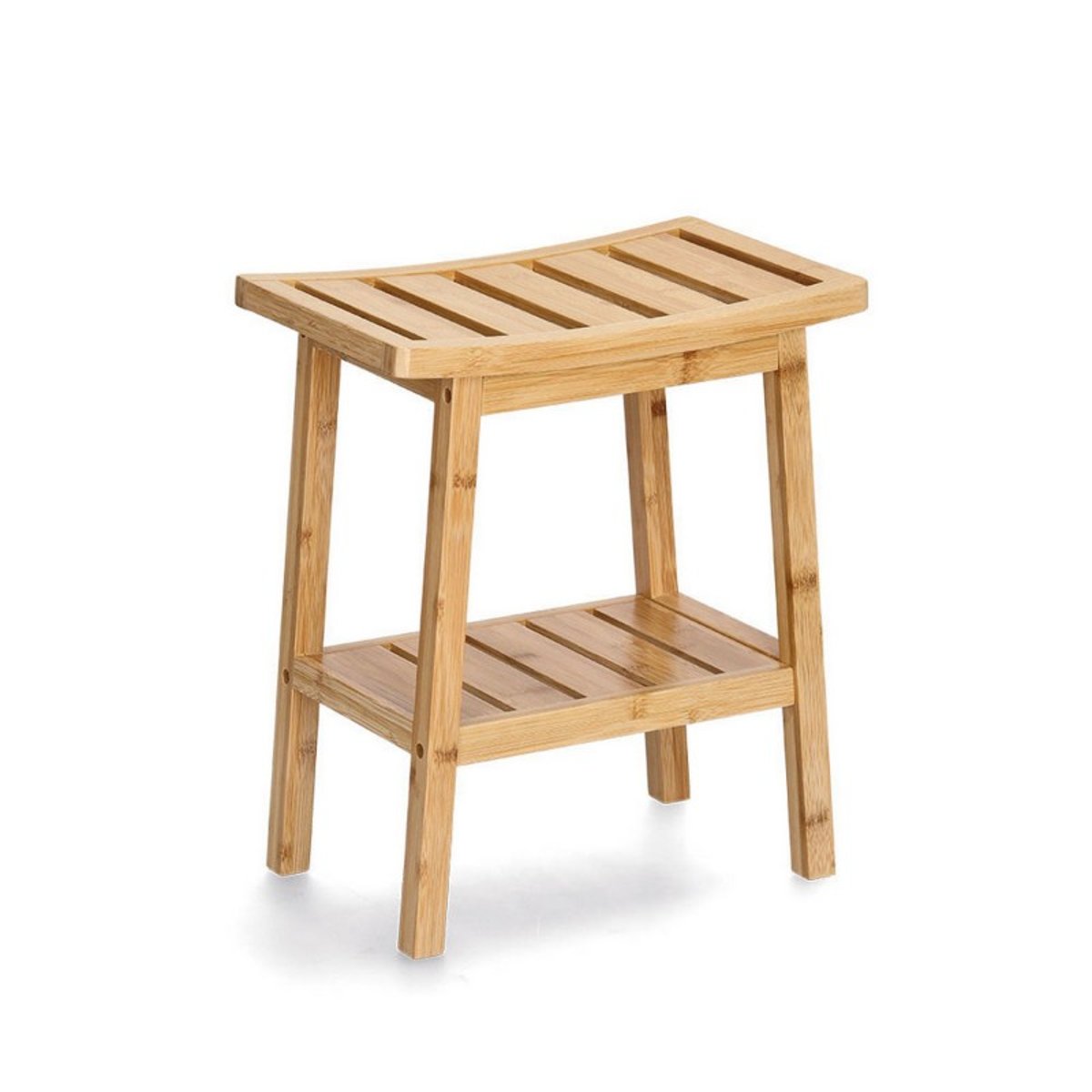 Tabouret avec rangement bois bambou bois clair, ZELLER PRESENT