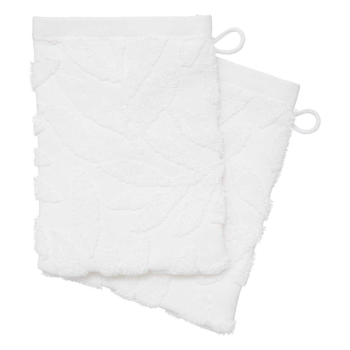 2 gants de toilette tencel 15 x 21 cm Ciselle blanc blanc, bleu, EDEN