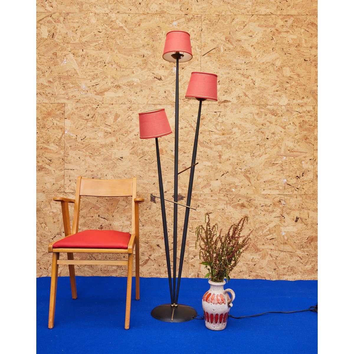 Lampadaire en métal mid-century Julien N°384 - Bon état noir, DEBONGOUT