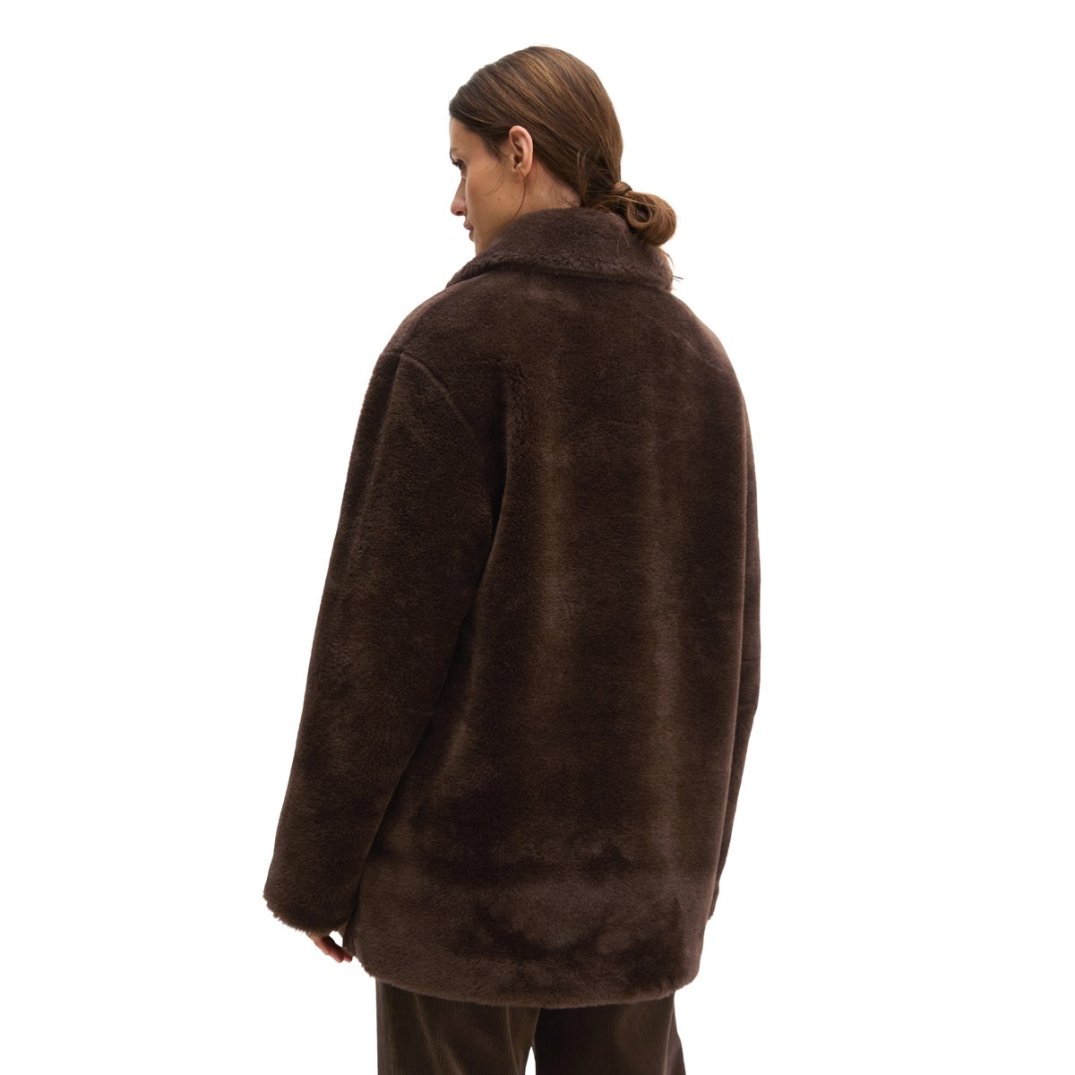 Petit manteau en peluche au style décontracté en polyester recyclé marron, MARC O'POLO