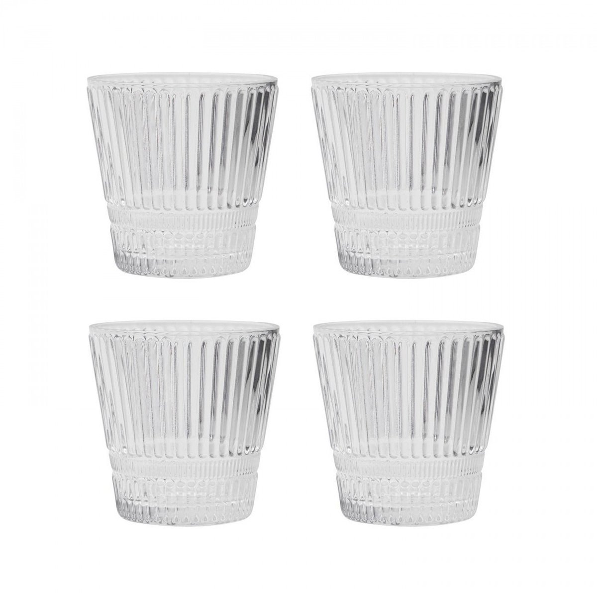 Lot de 4 verres à eau Slots transparent, HOUSE DOCTOR