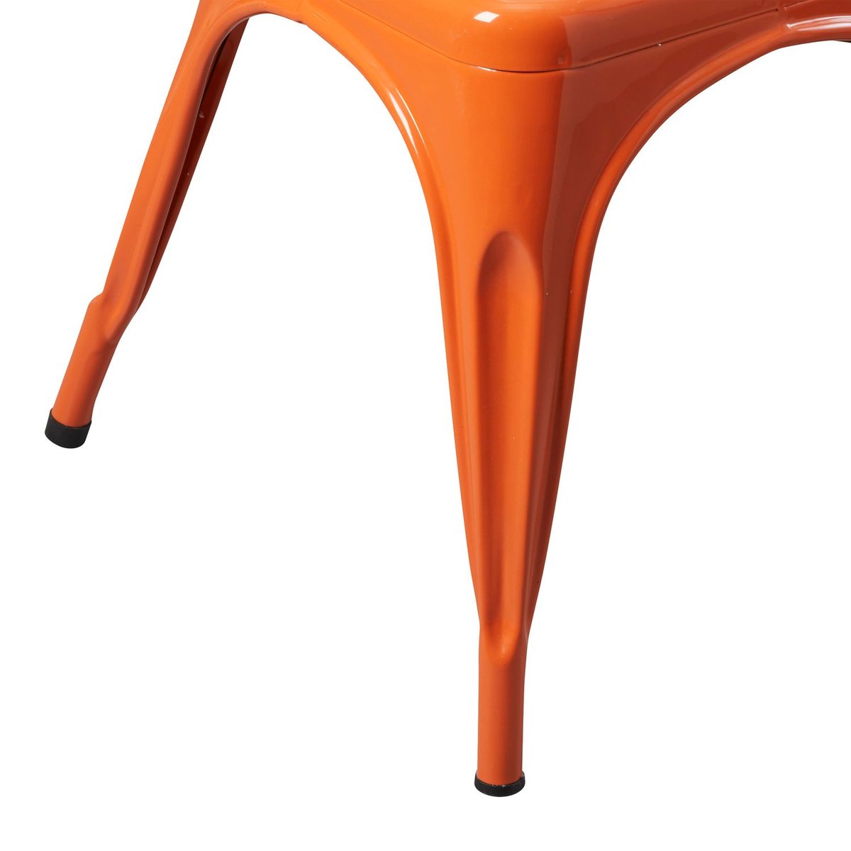 Lot de 4 chaises bistrot en métal NIKO orange, TOILINUX