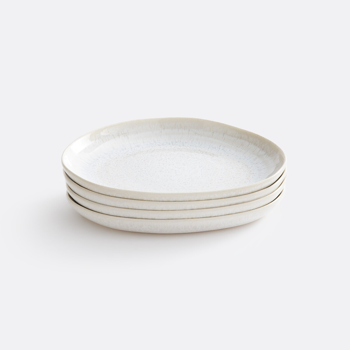 Lot de 4 assiettes dessert en grès nacré, Ivoria beige nacre, LA REDOUTE INTERIEURS