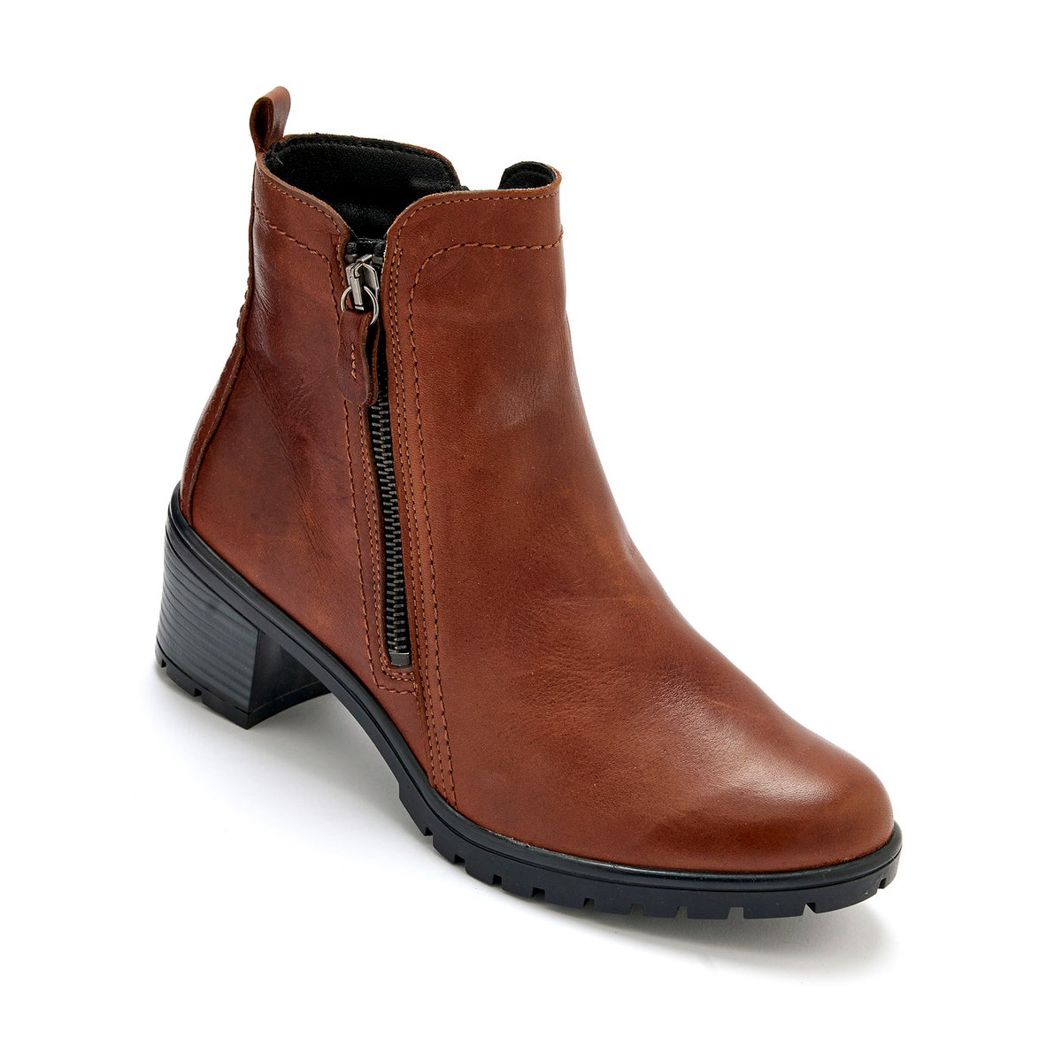 Boots dessus cuir marron, PEDICONFORT