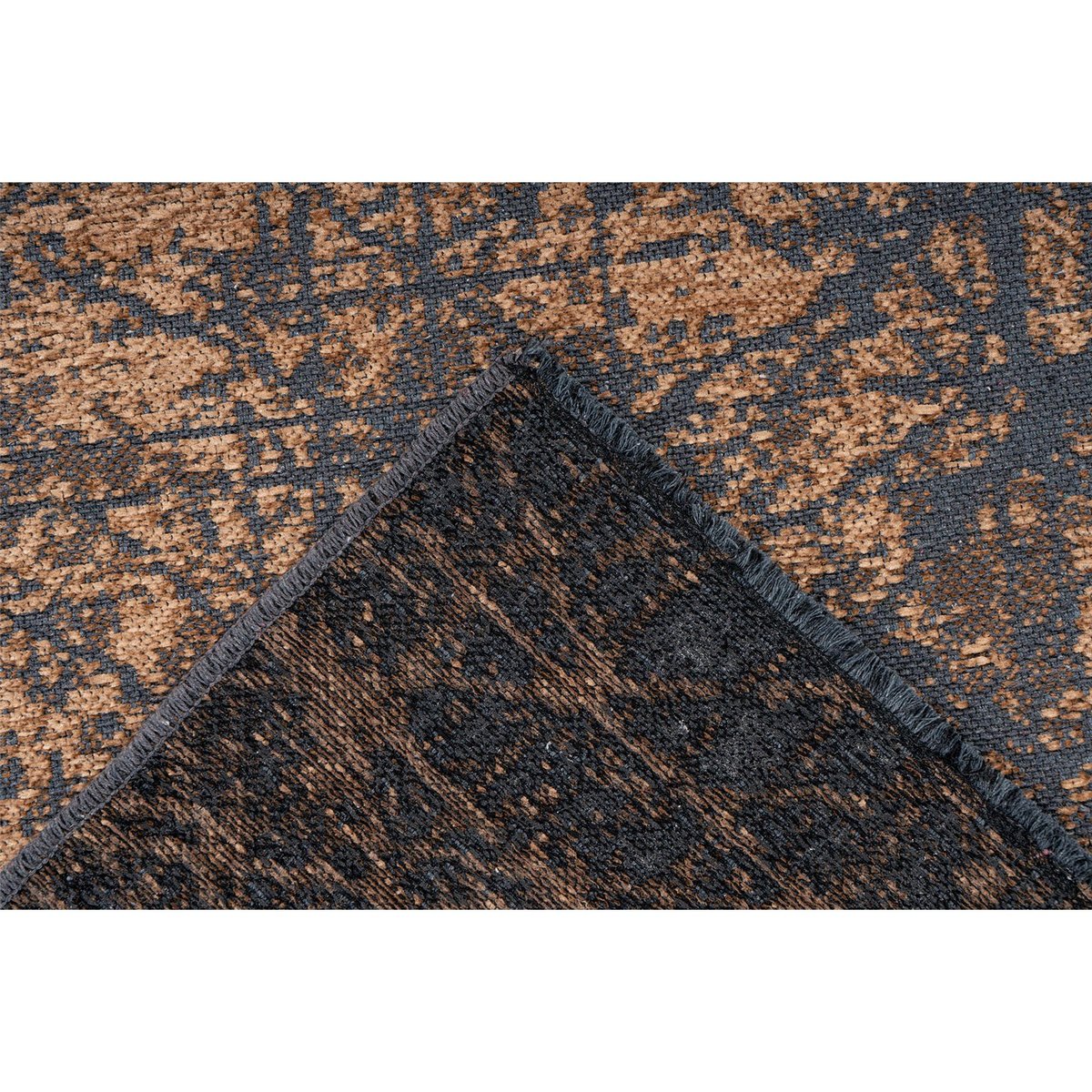 Tapis intérieur rectangulaire, Vintage jaune ocre et noir anthracite, ARTE ESPINA