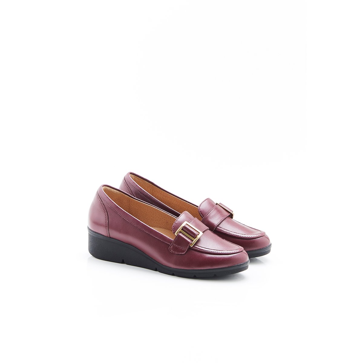 Mocassins compensés Amortyl rouge bordeaux, DAMART