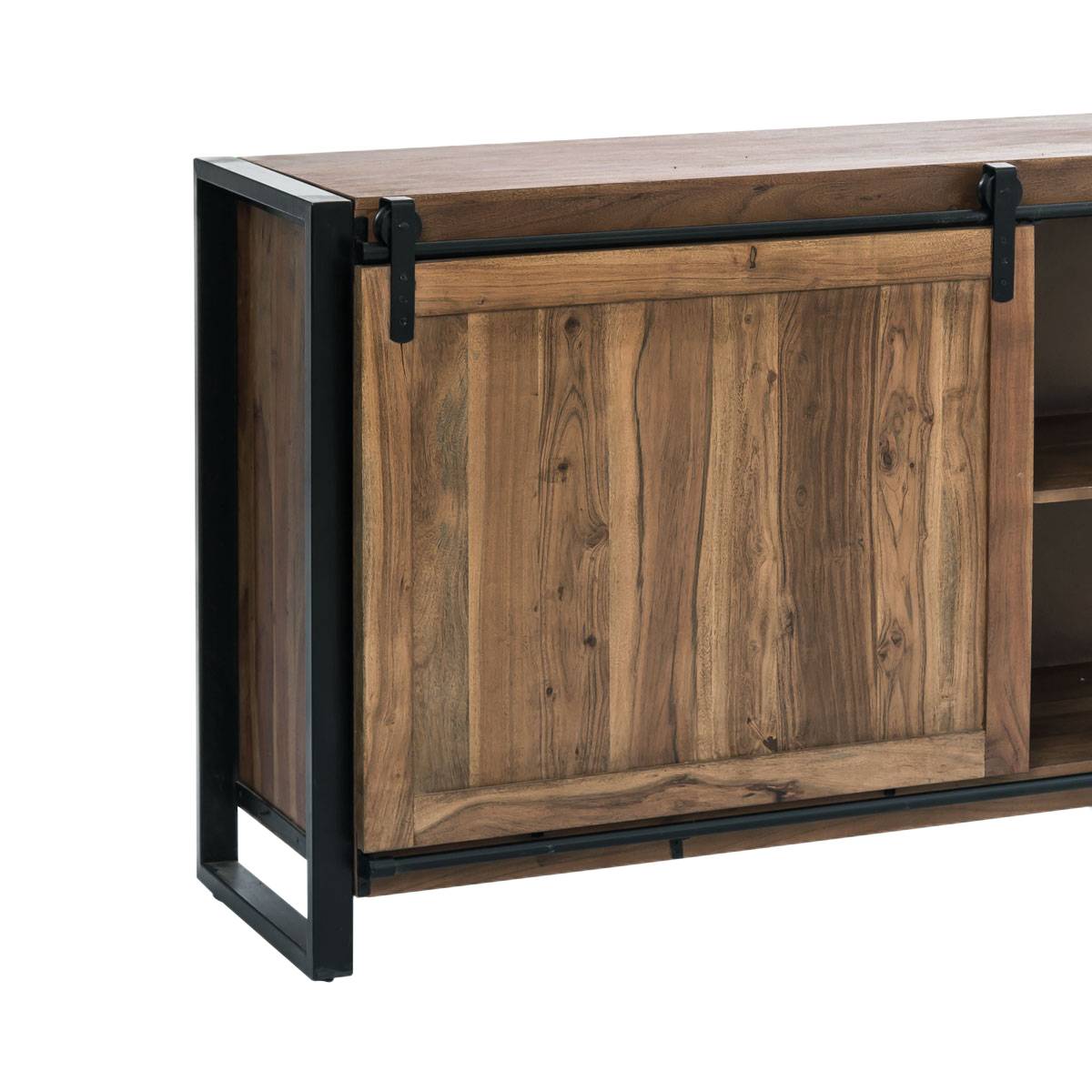 Buffet en bois d'acacia et métal HAVANA bois foncé, MADE IN MEUBLES