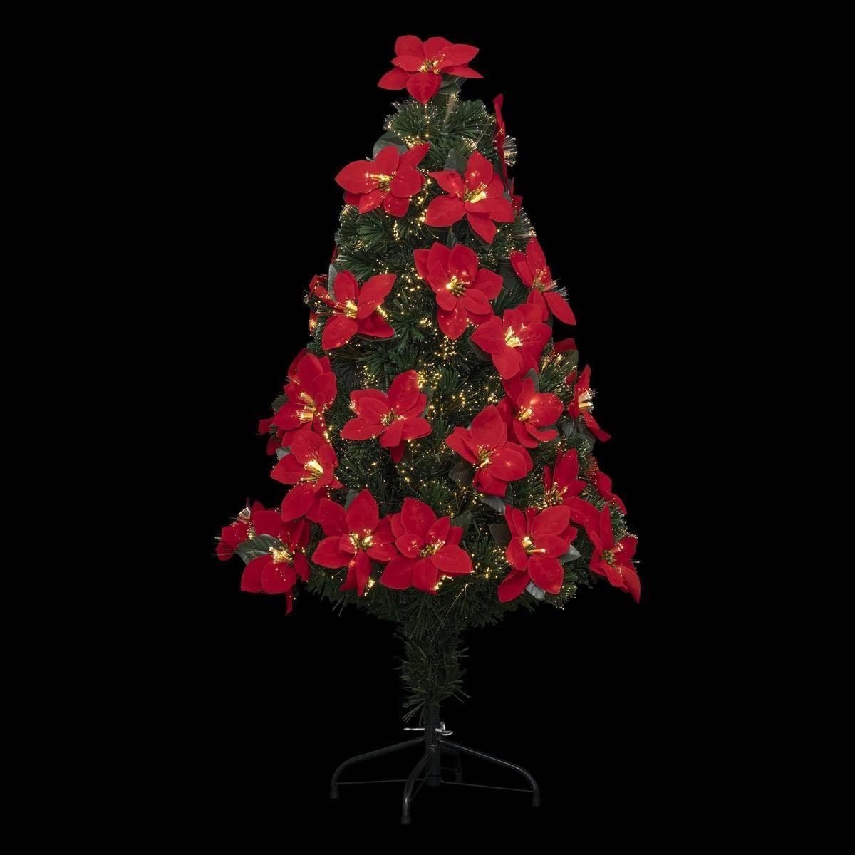 Sapin de Noel artificiel lumineux Poinsettia 50 Led vert, EDEN