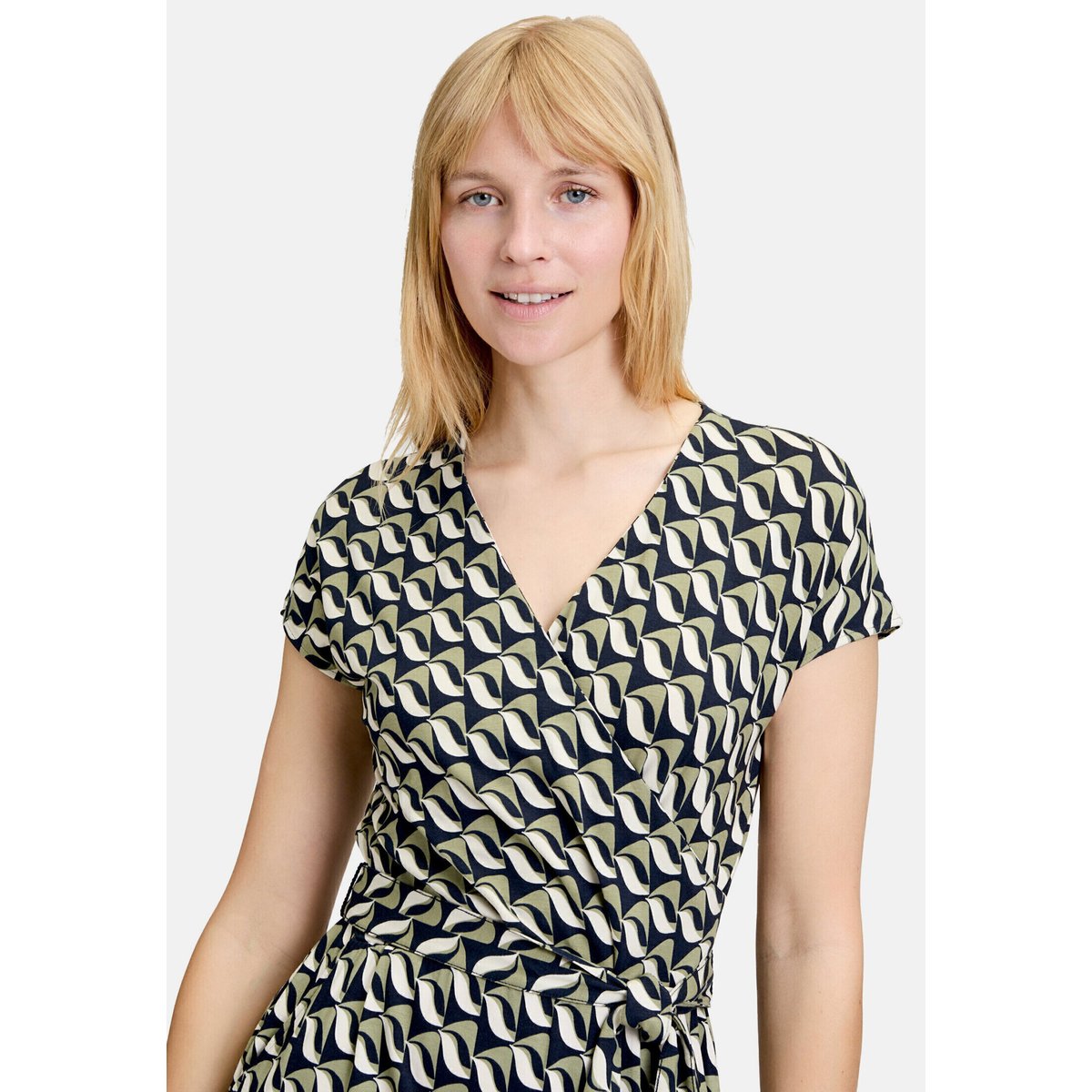 Robe en jersey à encolure en v dark blue/green, BETTY BARCLAY