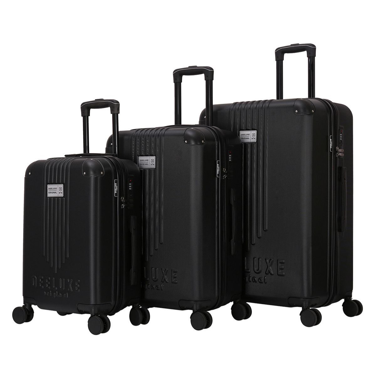 Set de 3 valises 4 roues ABS - CITYVIEW - DEELUXE noir, DEELUXE