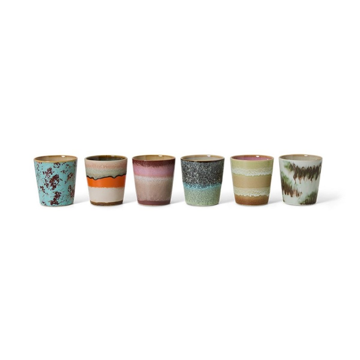Tasses à café dépareillées grès  Surreal set de 6 multicolore, HKLIVING