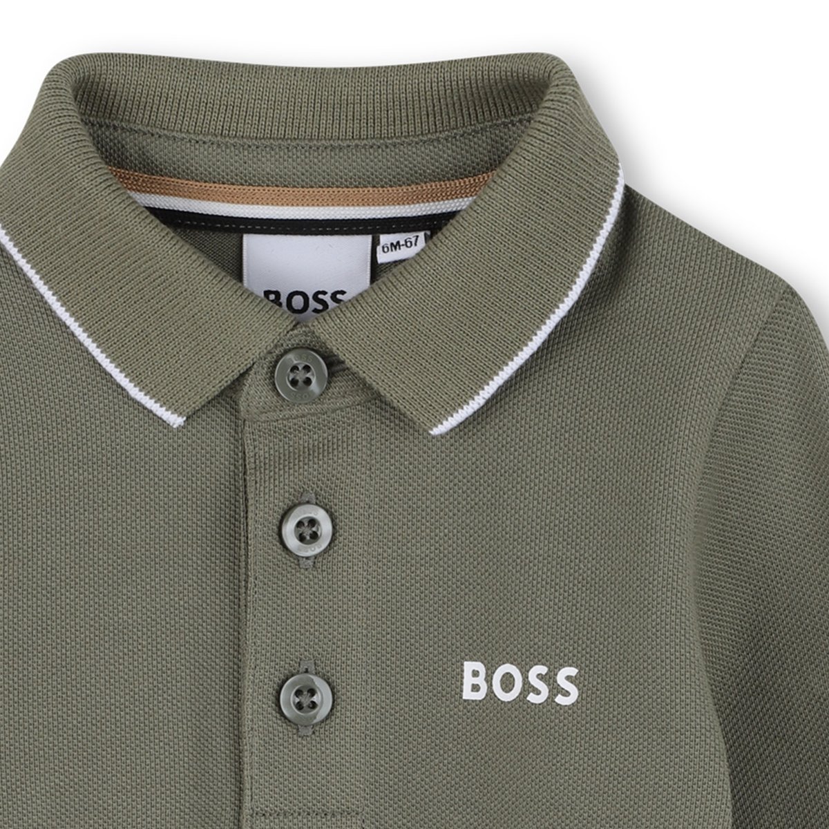 Polo à manches longues tilleul, BOSS KIDSWEAR