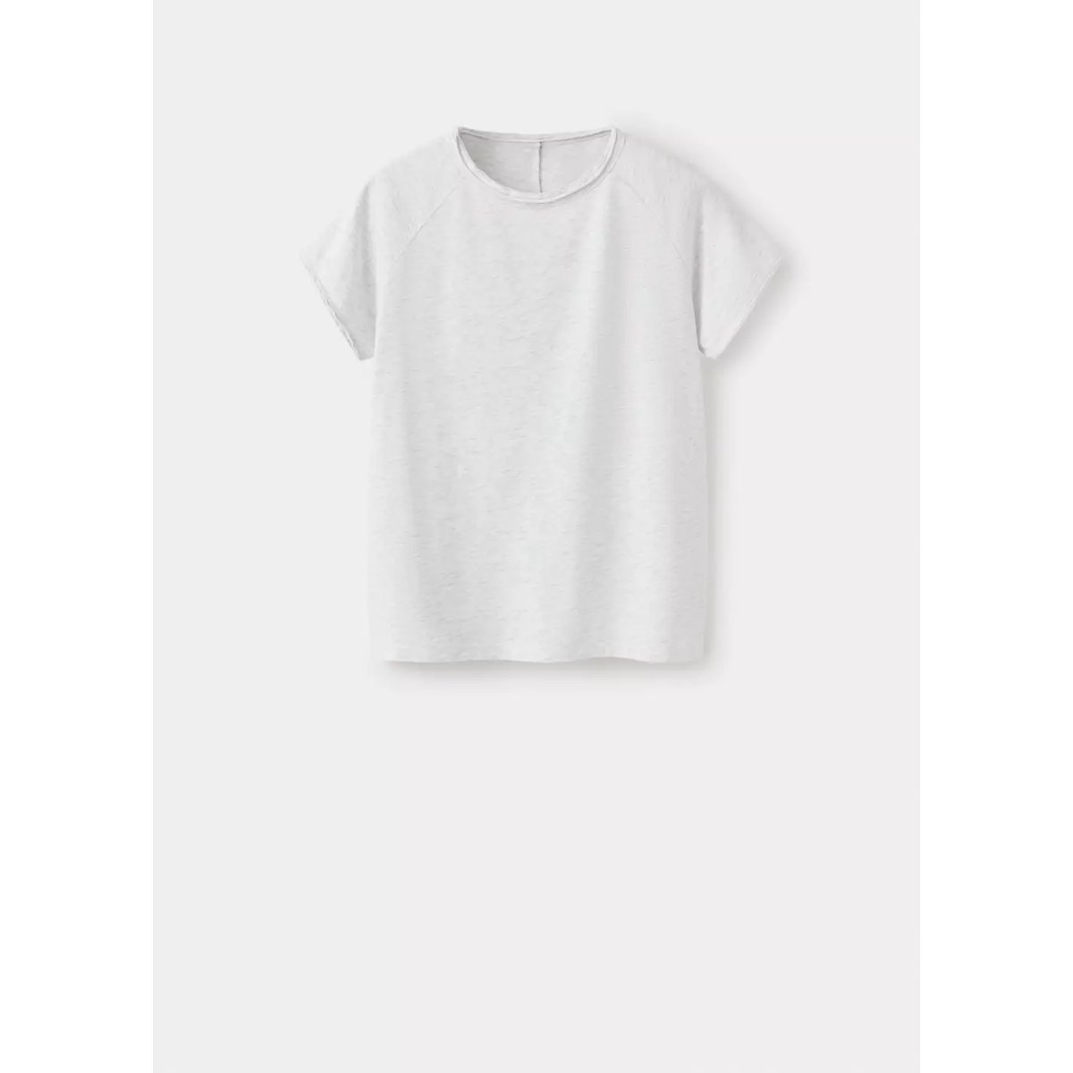 T-shirt coton détail coutures gris chiné clair, MANGO TEEN