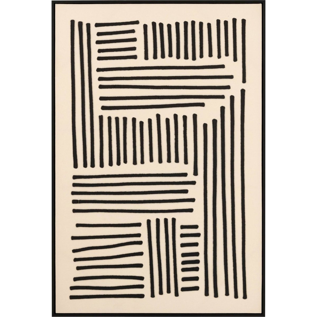 Tableau graphique en bois de pin écru et noir, RECOLLECTION