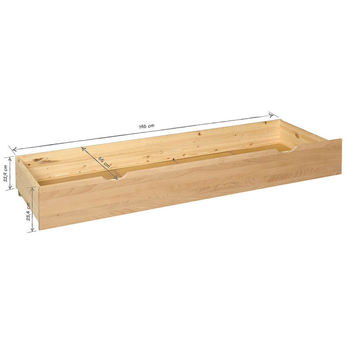 Pack lit avec tiroir et matelas Bois massif  GASTON hêtre, AKITEN RETAIL