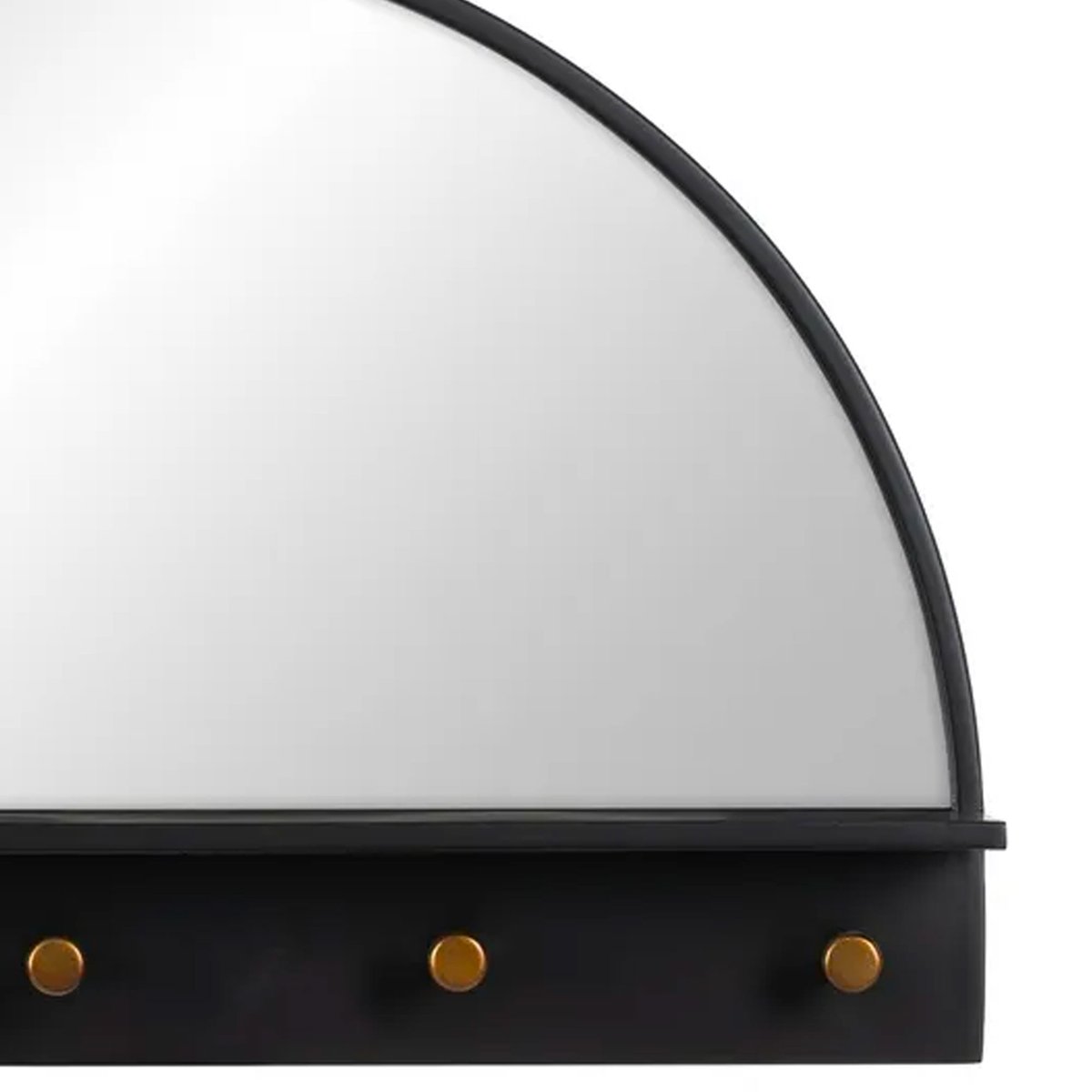 Portemanteau mural 5 accroches avec miroir et étagère 69x11.5x43cm noir, WADIGA