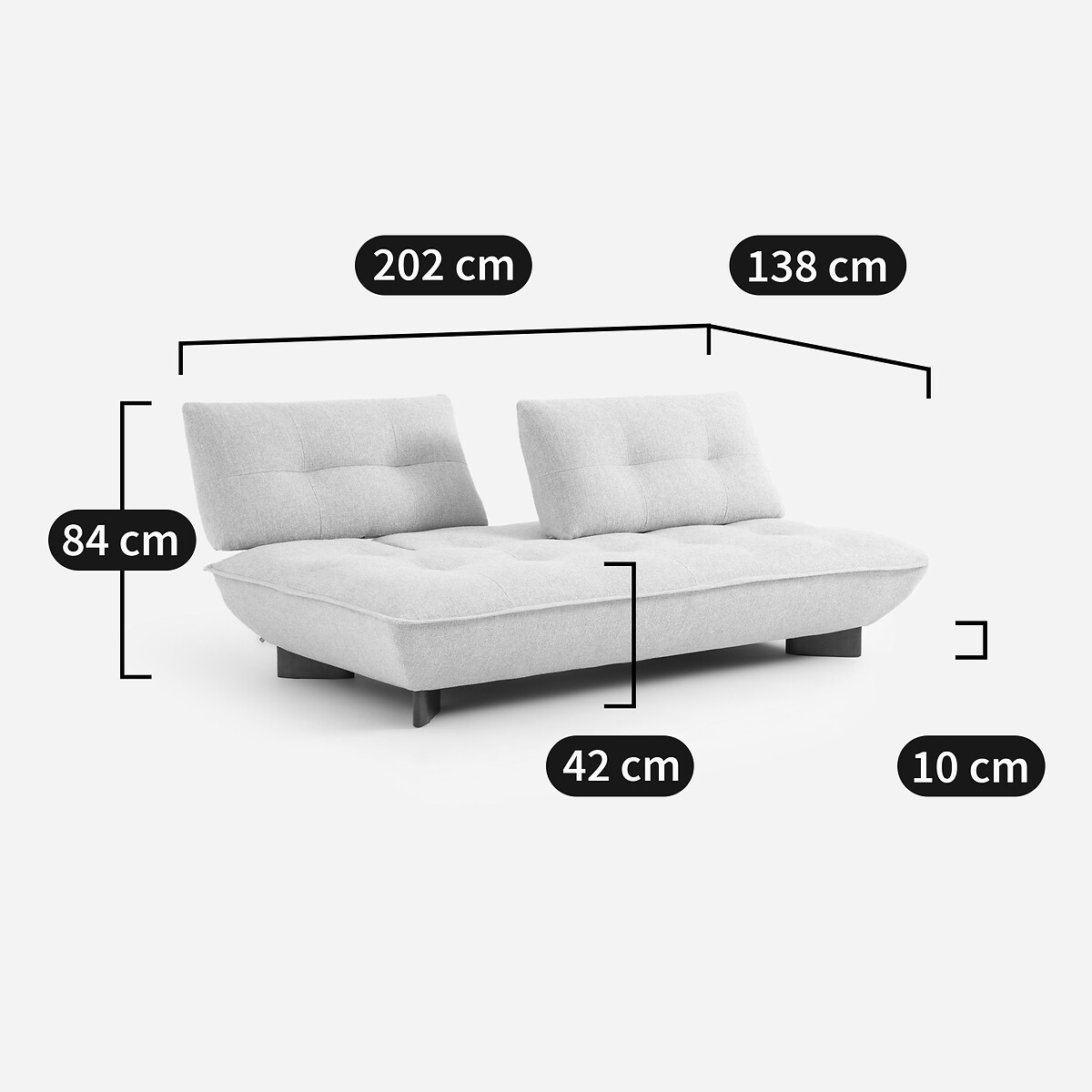 Banquette modulable en velours, KAORI vert tsar, AM.PM
