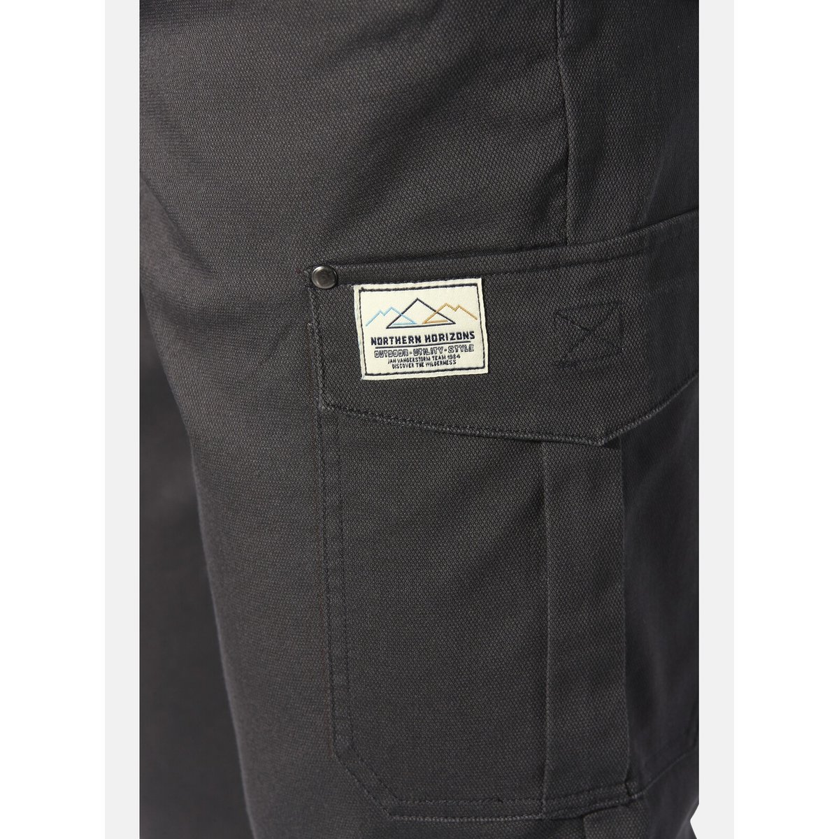 Pantalon taille basse HARSEN gris à dessin, JAN VANDERSTORM