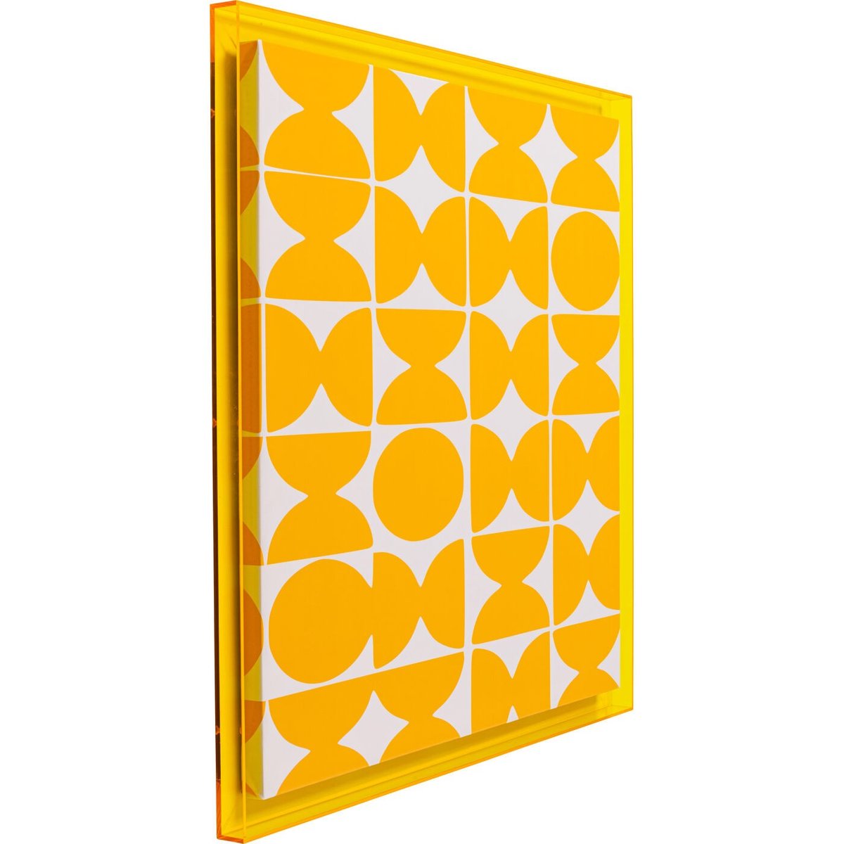 Toile en polyester encadrement polymère, PERLINE jaune, KARE DESIGN