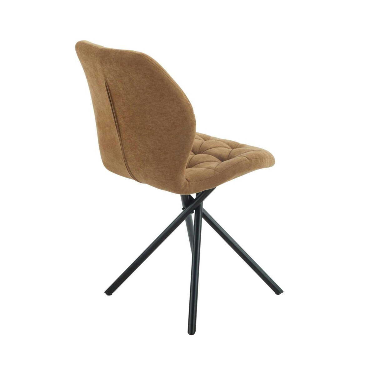 Chaise moderne en tissu, pied croisé (lot de 2) LUGANO moutarde, PIER IMPORT