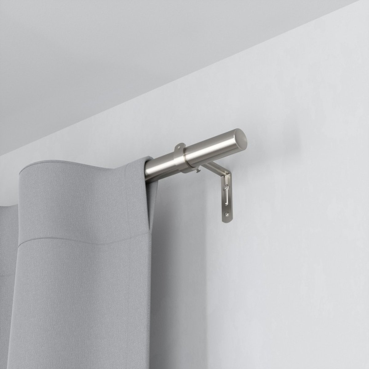 Tringle à rideaux extensible compacte ZEN argent, UMBRA