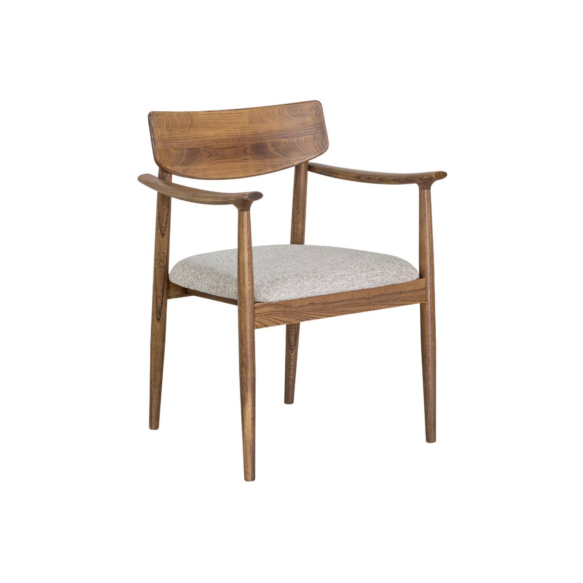 Chaise en bois d'orme et tissu CALYRA bois clair, MADE IN MEUBLES