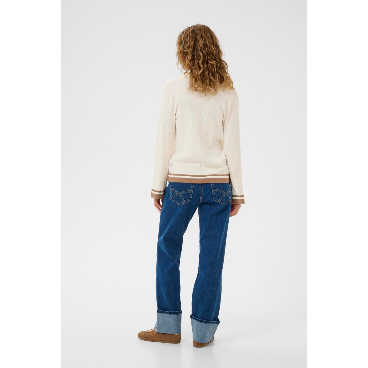 Pullover tricoté blanc whisper white, CREAM