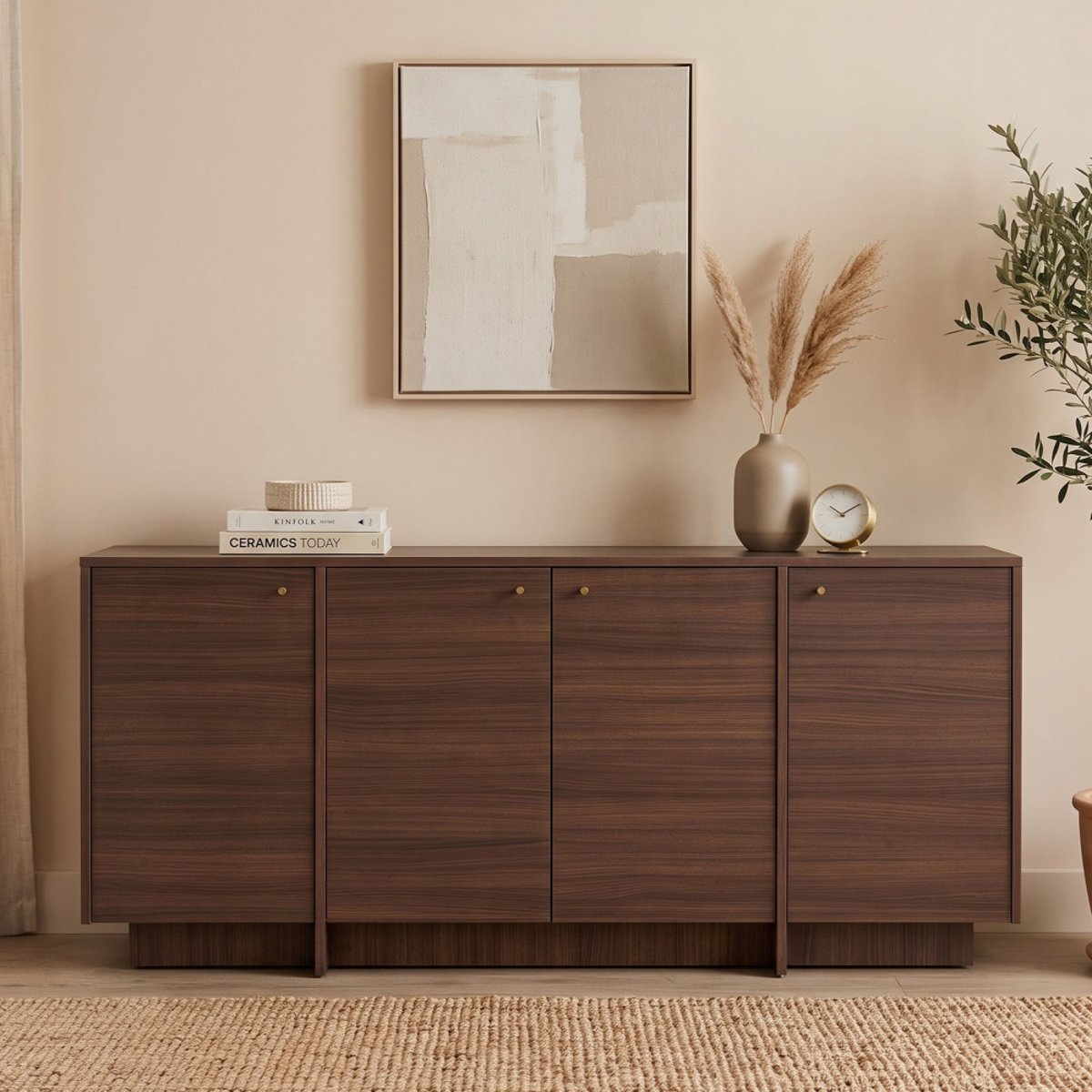 Buffet 4 portes en bois L180cm- HOPA bois foncé, DRAWER