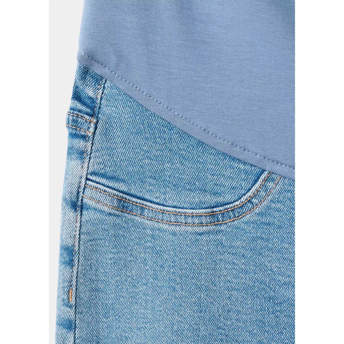 Jean de grossesse flare crop bleu moyen, MANGO