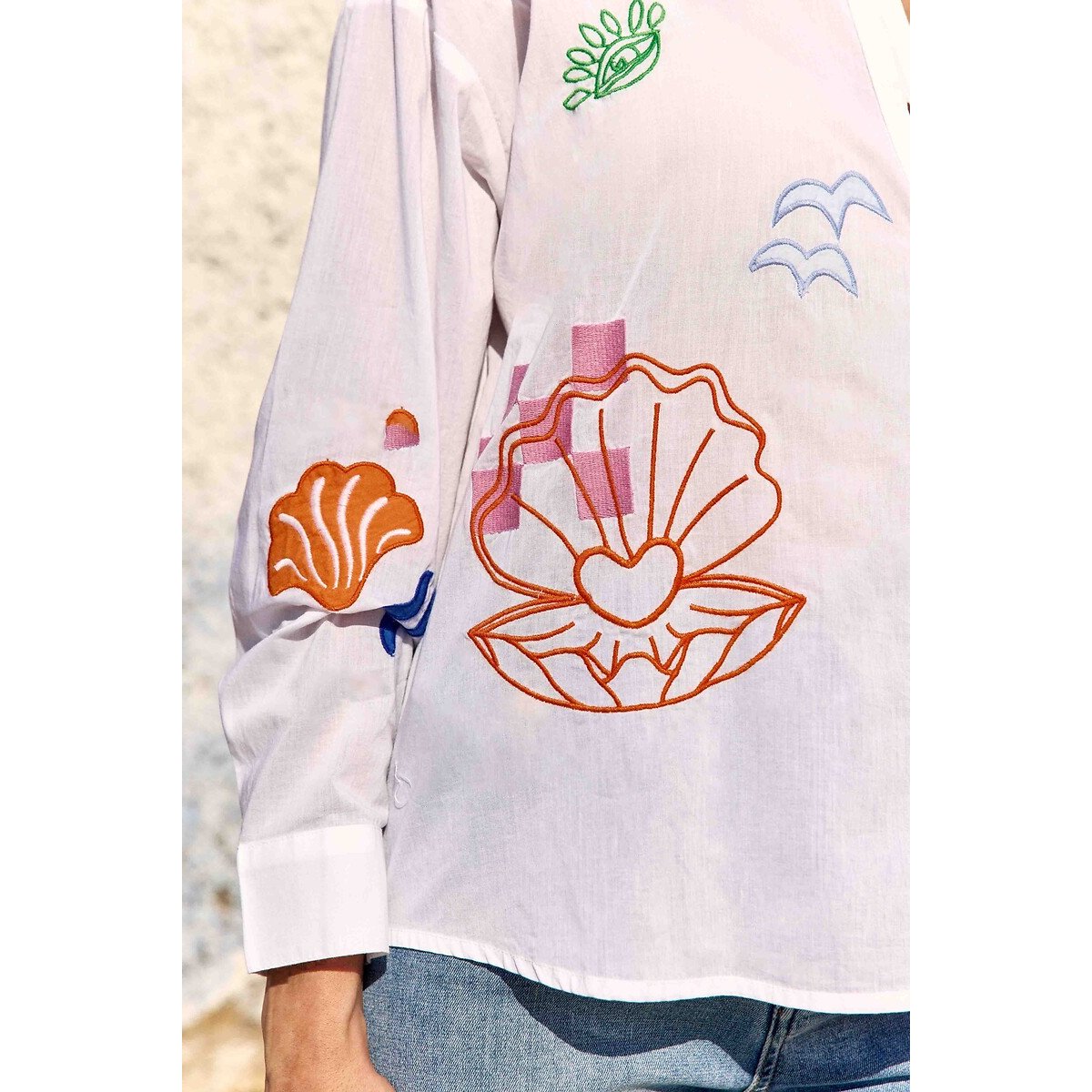Chemise brodée, CHANICA blanc, LA PETITE ETOILE