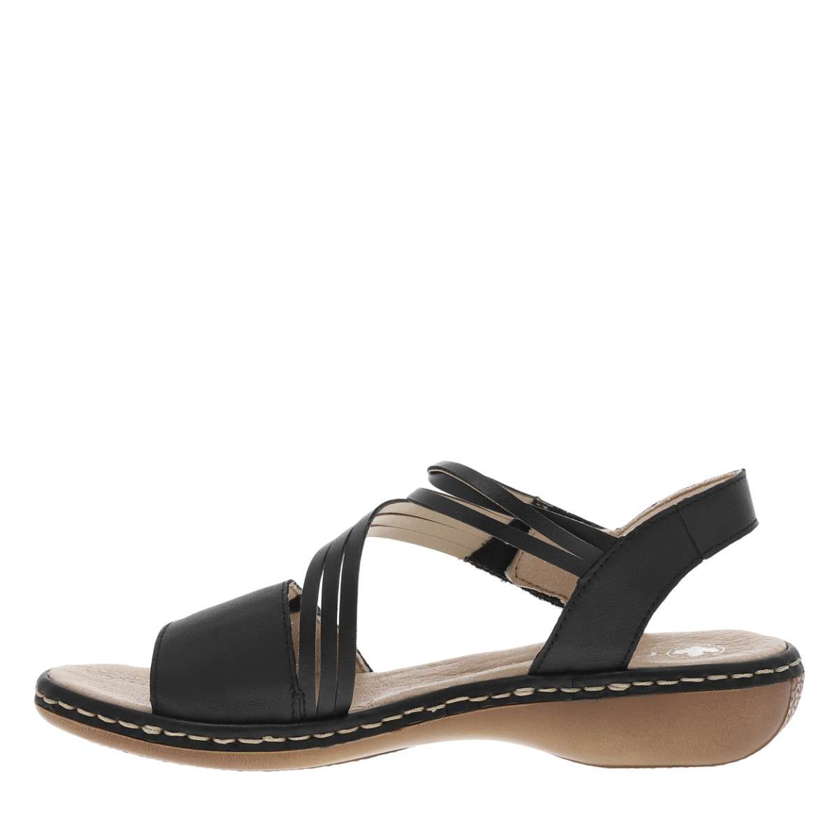 Sandales Cuir Lugano noir, RIEKER