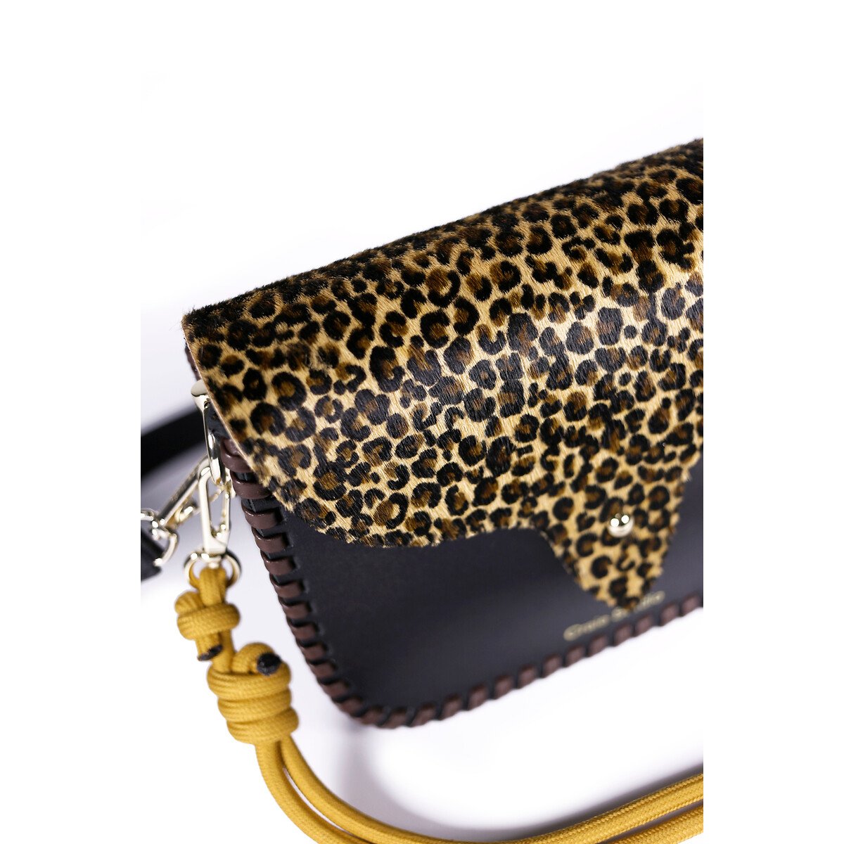 Sac besace en cuir imprimé léopard, WEST léopard/noir, CRAIE STUDIO