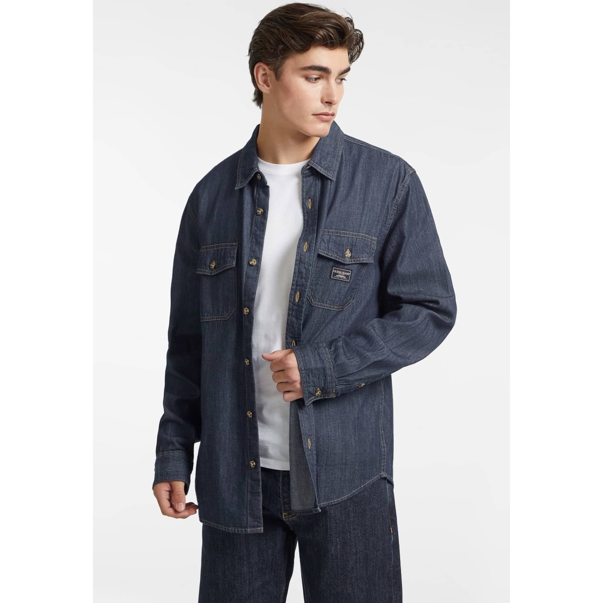 Chemise En Jean Coupe Classique bleu, GUESS