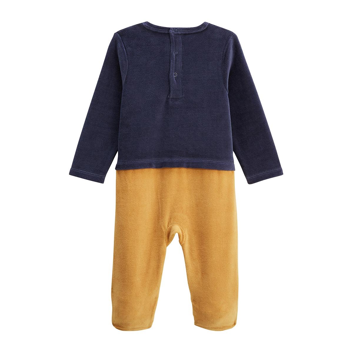 Pyjama bébé en velours Charly bleu, PETIT BEGUIN