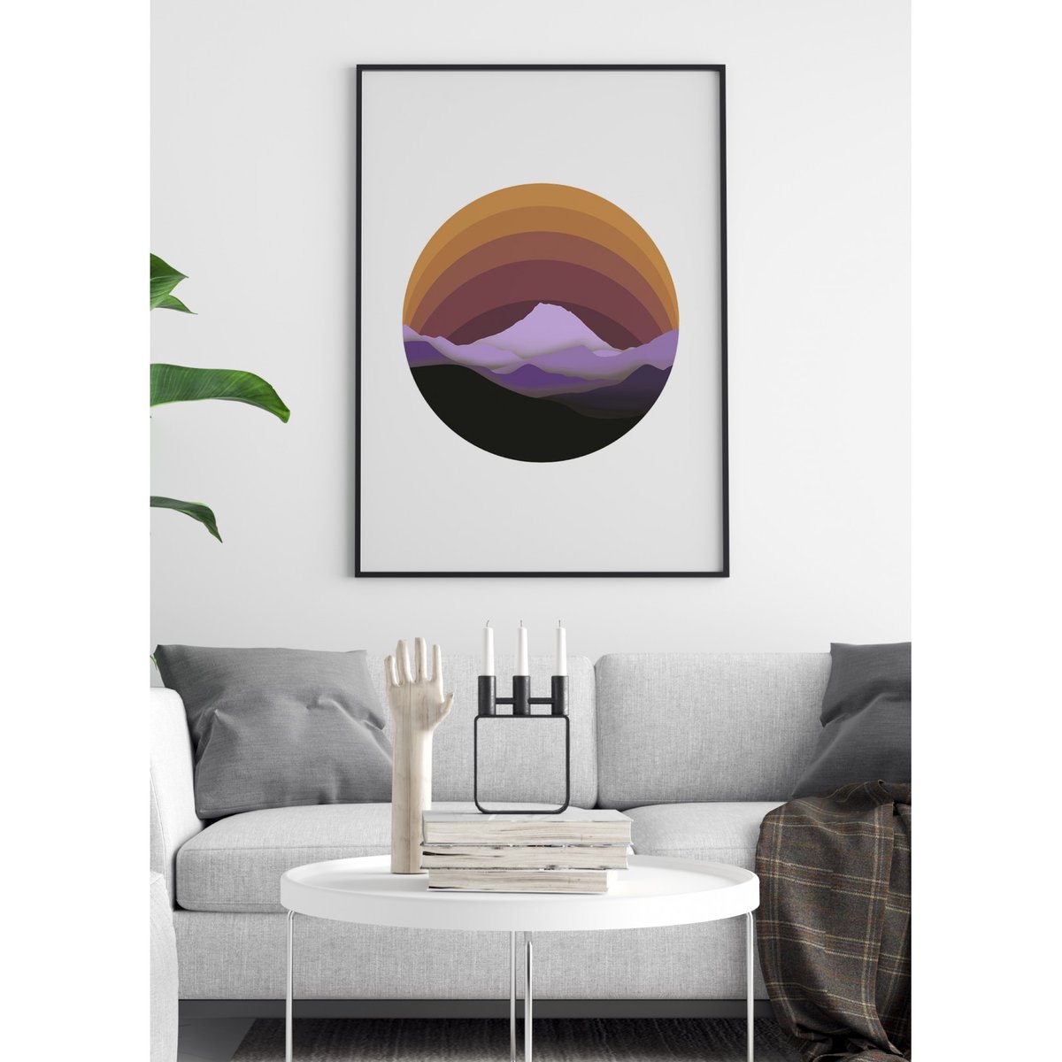 Affiche Landscape Circle blanc, L'AFFICHERIE