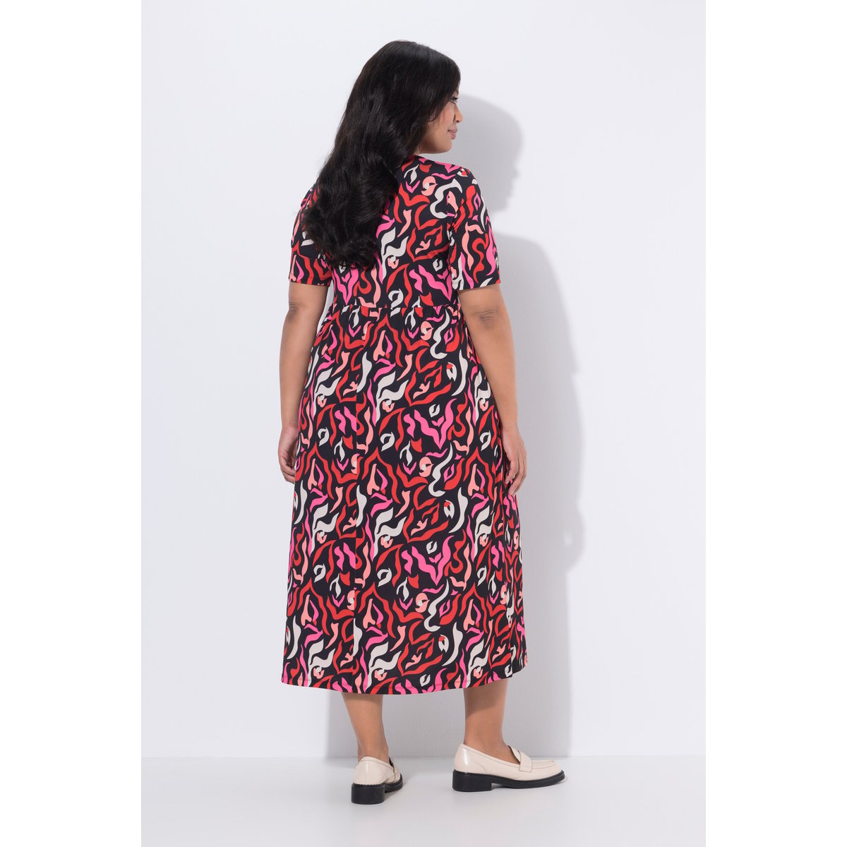 Robe maxi coupe évasée, poches noir, ULLA POPKEN