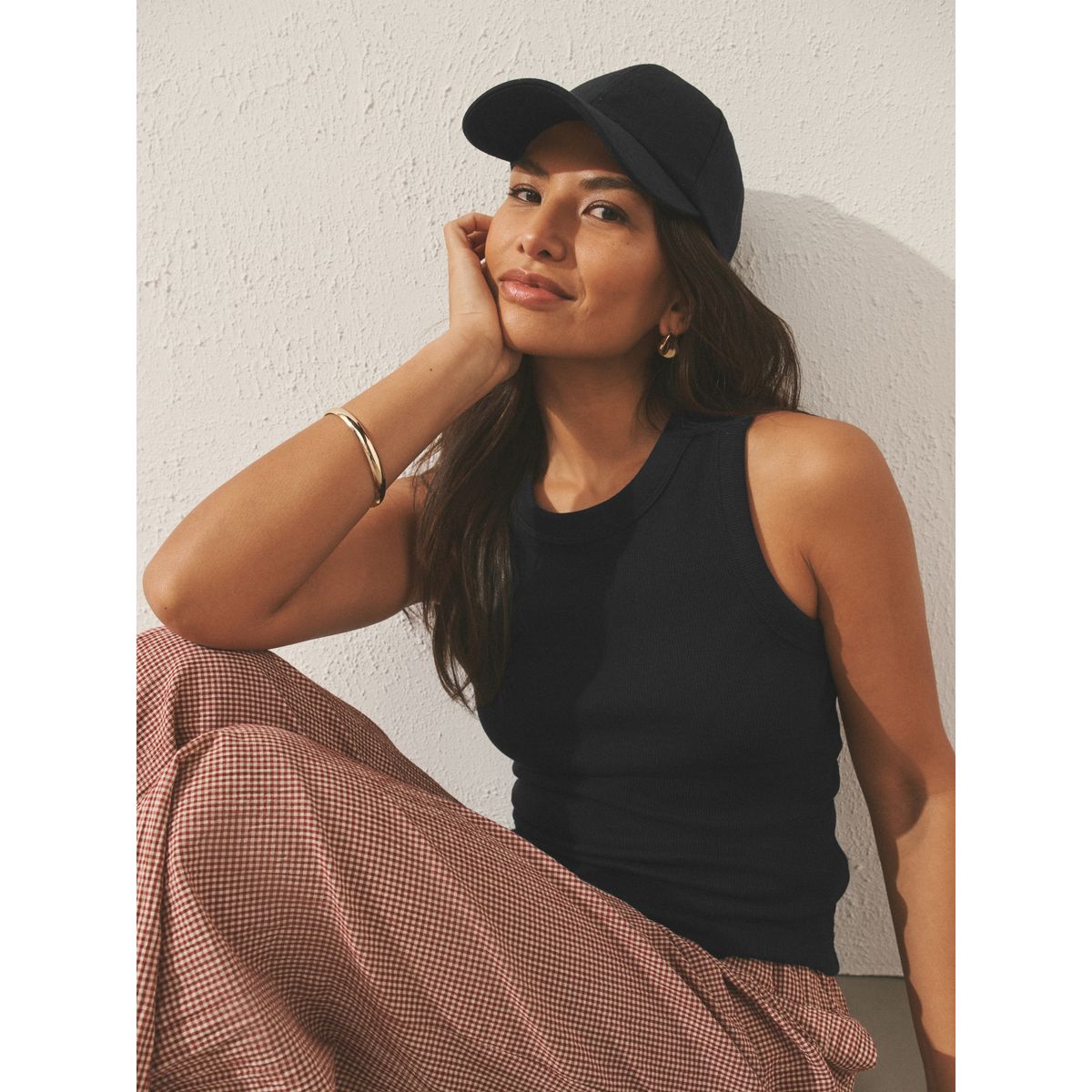 Casquette en lin noir, NEXT