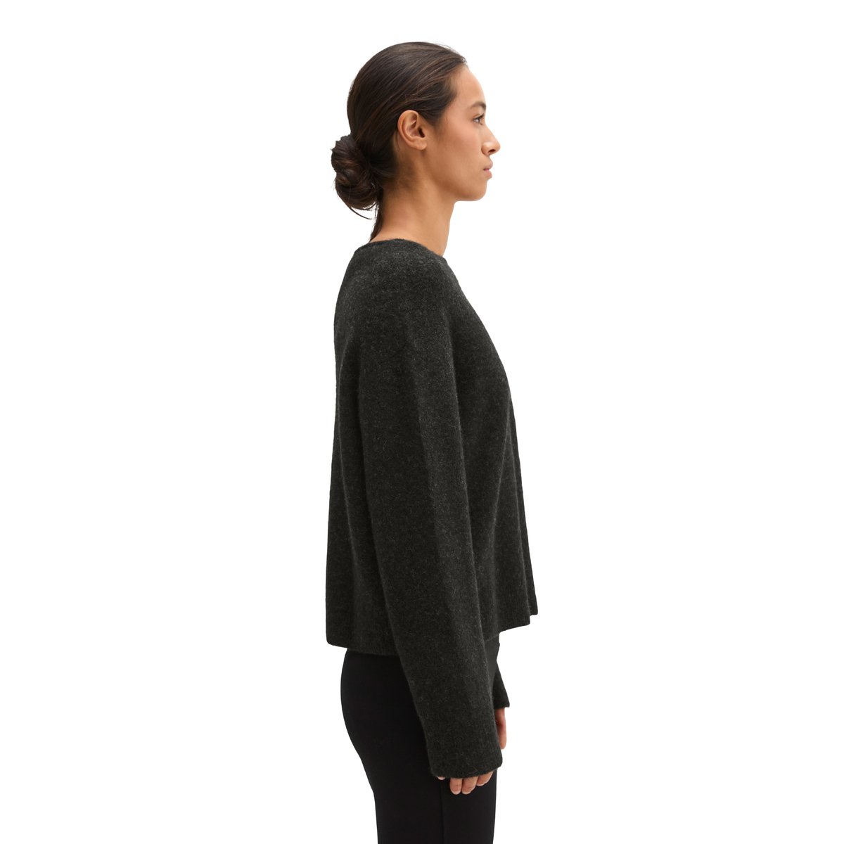 Pull en maille coupe classique en un mélange doux de poils de yack et de laine d'alpaga gris, MARC O'POLO