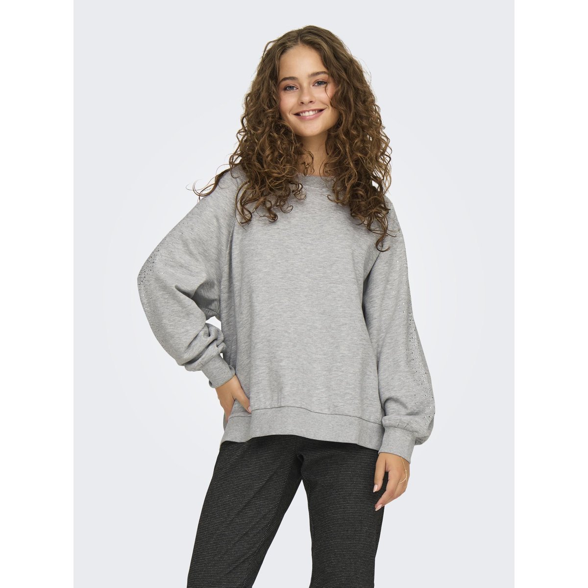 Sweat-Shirt grise - light grey melange, ONLY