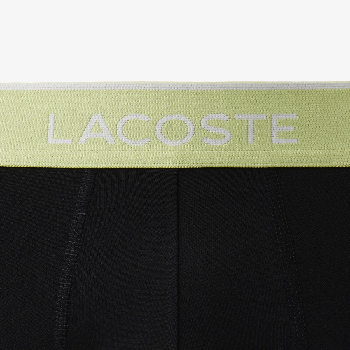 Confezione da 3 boxer, cotone stretch nero + cintura verde, LACOSTE