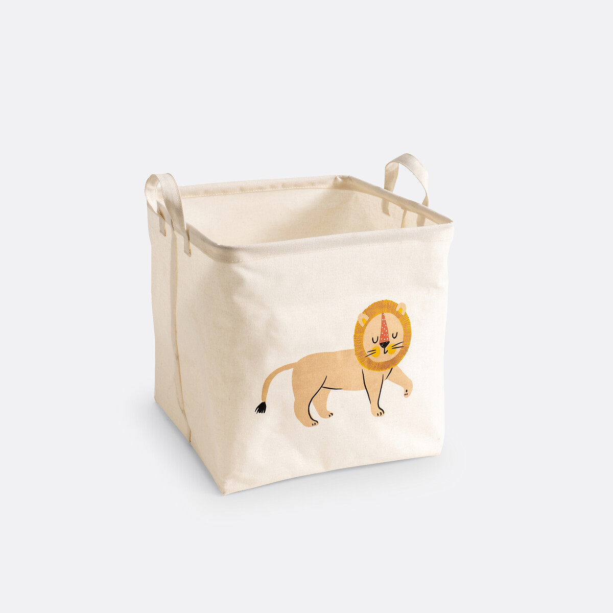 Panier cube motif lion, Junglito ecru, LA REDOUTE INTERIEURS