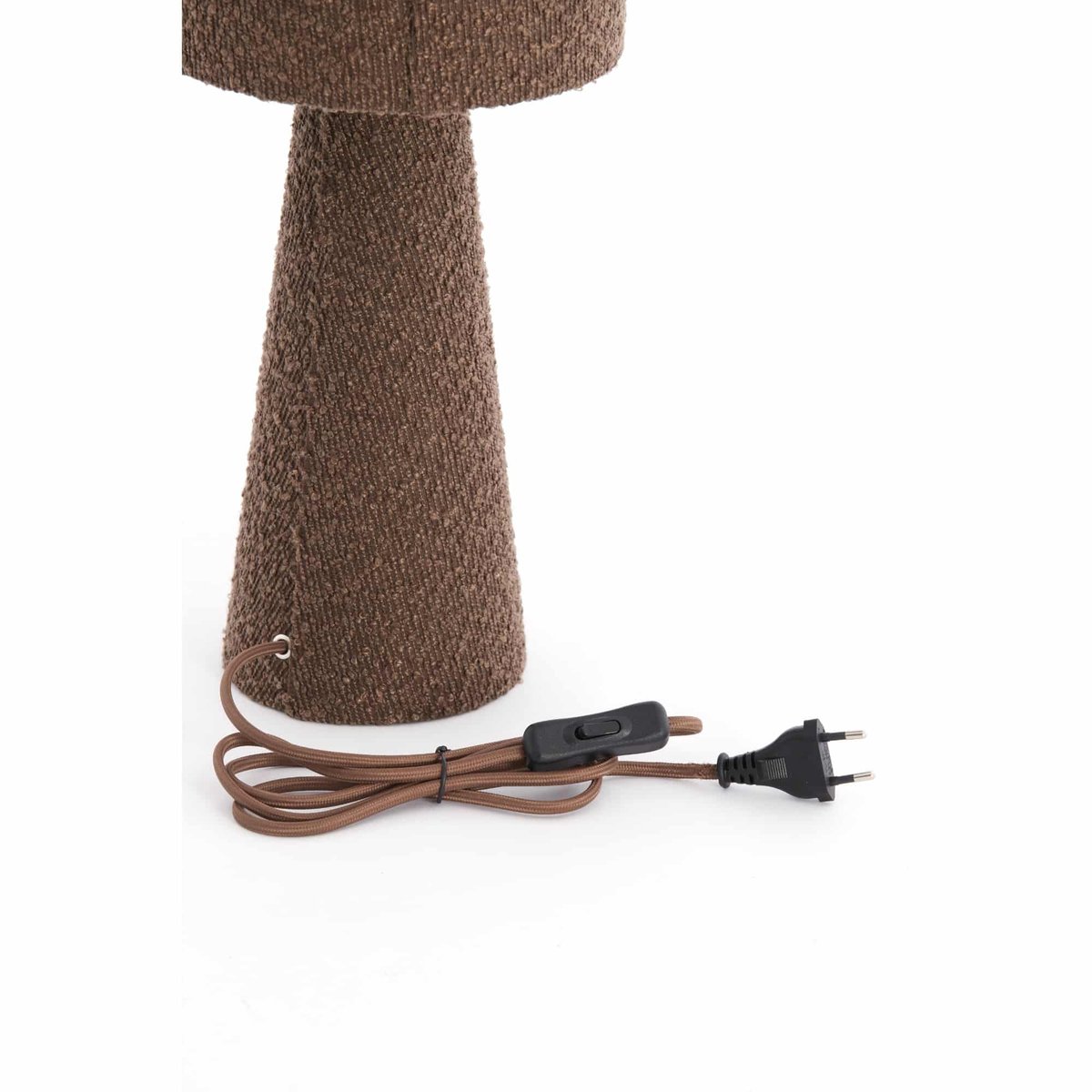 Lampe À Poser Textiles MICKY marron, LIGHT & LIVING 