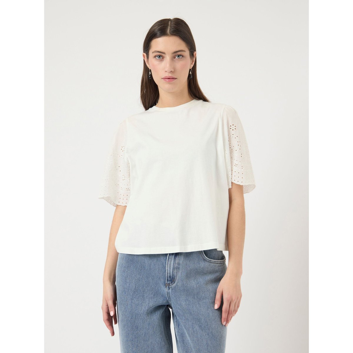 T-Shirt star white, YAS